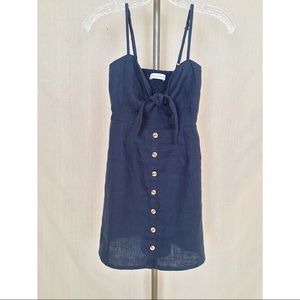 Tie Front Linen Mini Dress